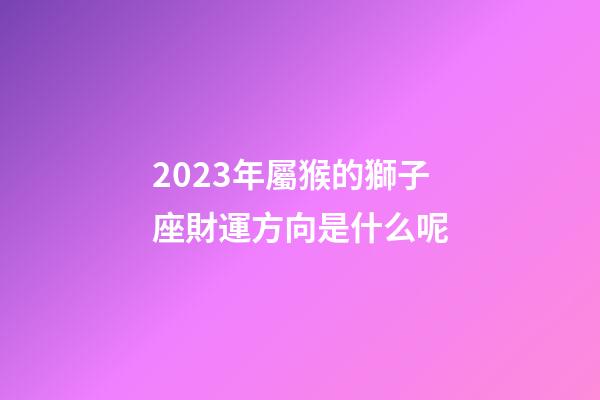 2023年屬猴的獅子座財運方向是什么呢-第1張-星座運勢-玄機派
