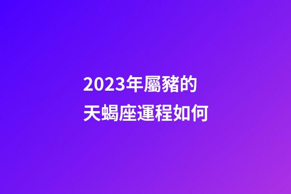2023年屬豬的天蝎座運程如何-第1張-星座運勢-玄機派