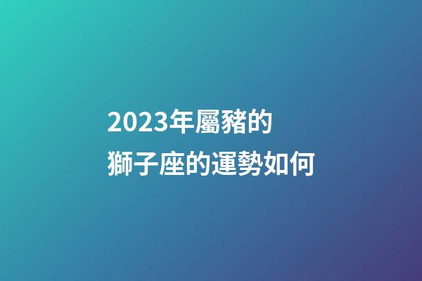 2023年屬豬的獅子座的運勢如何-第1張-星座運勢-玄機派