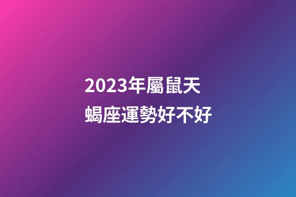 2023年屬鼠天蝎座運勢好不好-第1張-星座運勢-玄機派