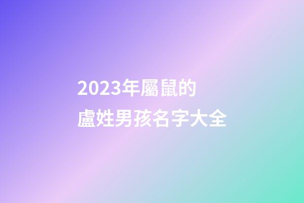2023年屬鼠的盧姓男孩名字大全