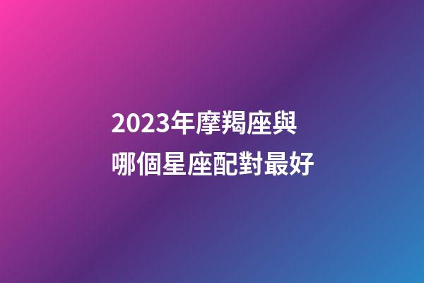 2023年摩羯座與哪個星座配對最好-第1張-星座運勢-玄機派