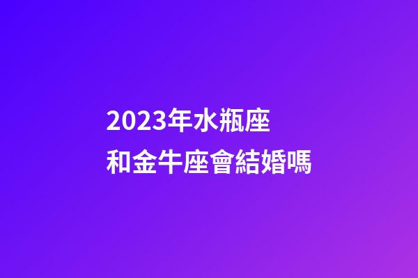 2023年水瓶座和金牛座會結婚嗎-第1張-星座運勢-玄機派