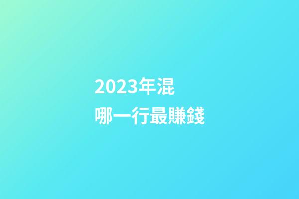 2023年混哪一行最賺錢