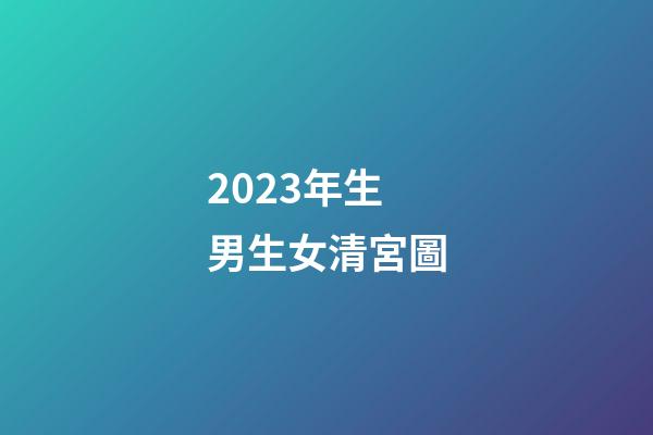 2023年生男生女清宮圖
