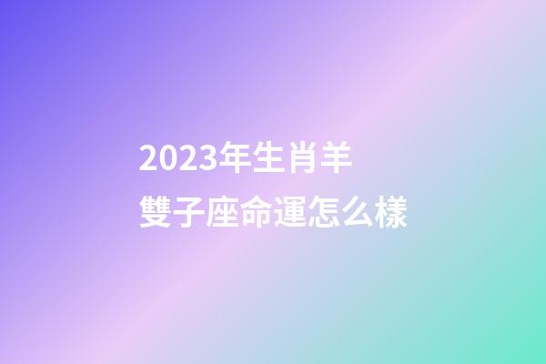 2023年生肖羊雙子座命運怎么樣-第1張-星座運勢-玄機派