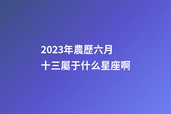 2023年農歷六月十三屬于什么星座啊-第1張-星座運勢-玄機派