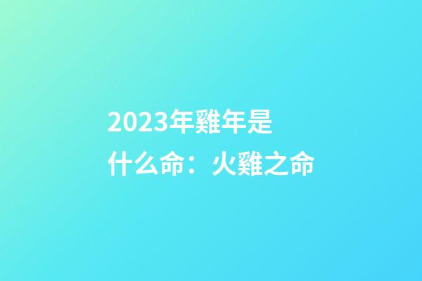 2023年雞年是什么命：火雞之命