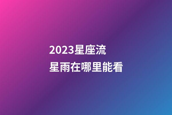 2023星座流星雨在哪里能看-第1張-星座運勢-玄機派