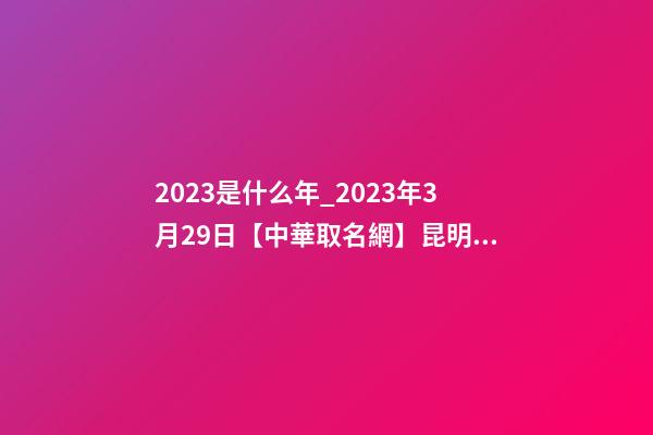 2023是什么年_2023年3月29日【中華取名網】昆明XXX有限公司簽約