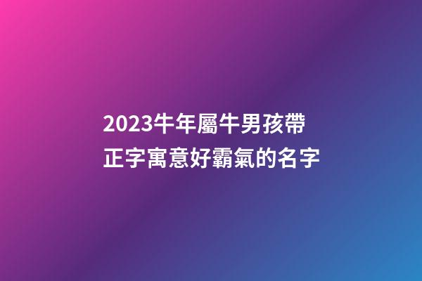 2023牛年屬牛男孩帶正字寓意好霸氣的名字