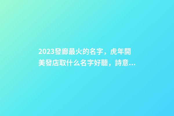2023發廊最火的名字，虎年開美發店取什么名字好聽，詩意遠洋-第1張-店鋪起名-玄機派