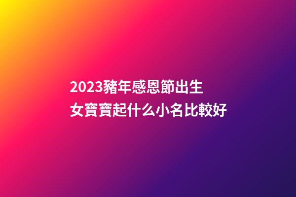 2023豬年感恩節出生女寶寶起什么小名比較好
