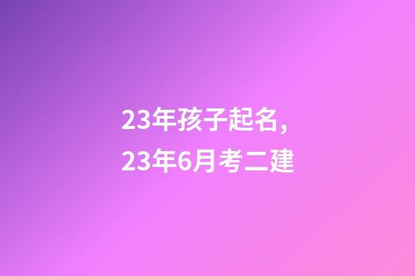 23年孩子起名,23年6月考二建-第1張-觀點-玄機派
