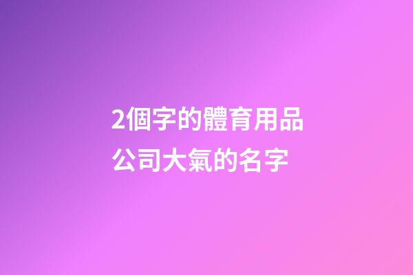 2個字的體育用品公司大氣的名字