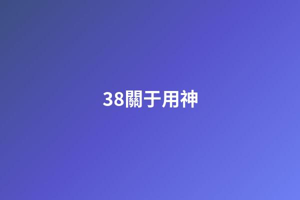 38.關于用神