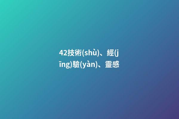 42.技術(shù)、經(jīng)驗(yàn)、靈感