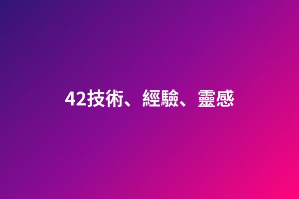 42.技術、經驗、靈感