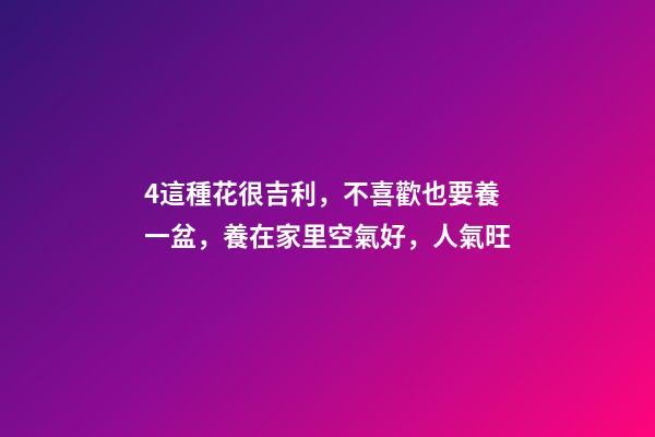 4這種花很吉利，不喜歡也要養一盆，養在家里空氣好，人氣旺