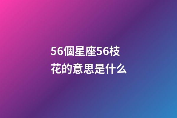 56個星座56枝花的意思是什么-第1張-星座運勢-玄機派