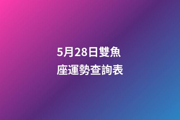 5月28日雙魚座運勢查詢表-第1張-星座運勢-玄機派