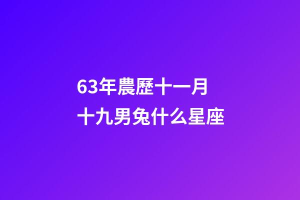 63年農歷十一月十九男兔什么星座-第1張-星座運勢-玄機派