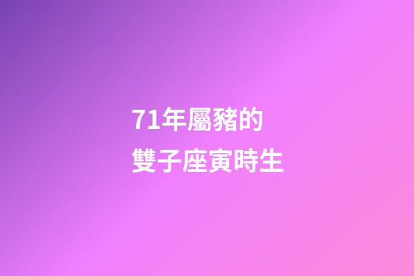 71年屬豬的雙子座寅時生