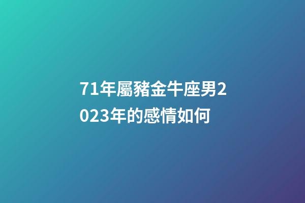 71年屬豬金牛座男2023年的感情如何-第1張-星座運勢-玄機派