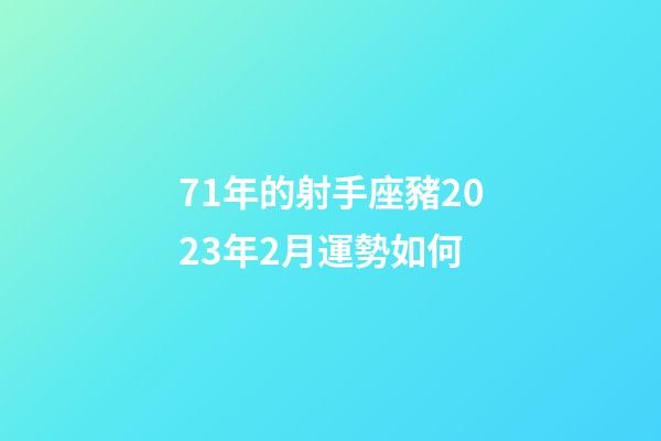 71年的射手座豬2023年2月運勢如何-第1張-星座運勢-玄機派