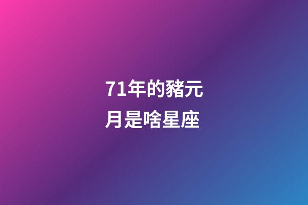 71年的豬元月是啥星座-第1張-星座運勢-玄機派
