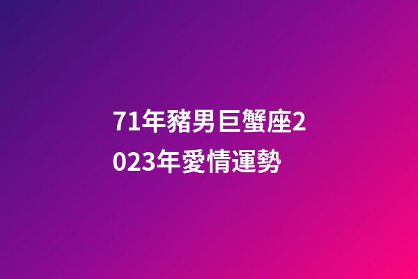 71年豬男巨蟹座2023年愛情運勢-第1張-星座運勢-玄機派