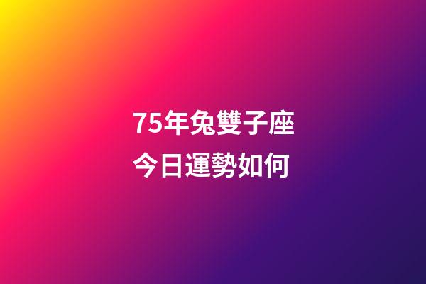 75年兔雙子座今日運勢如何-第1張-星座運勢-玄機派