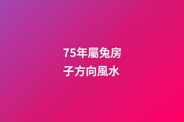 75年屬兔房子方向風水