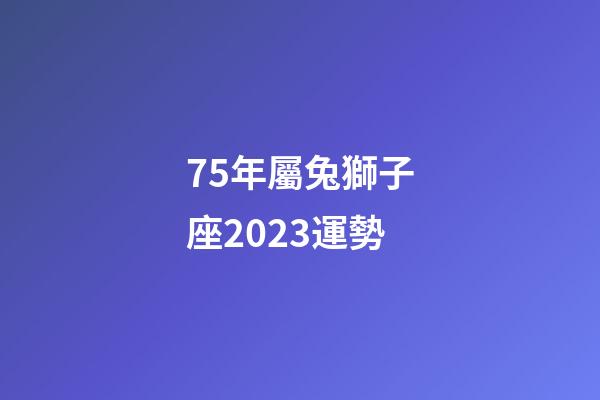 75年屬兔獅子座2023運勢-第1張-星座運勢-玄機派