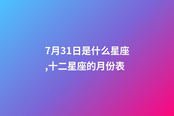 7月31日是什么星座,十二星座的月份表(星座的月份表)-第1張-觀點(diǎn)-玄機(jī)派
