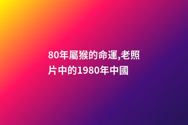 80年屬猴的命運,老照片中的1980年中國-第1張-觀點-玄機派