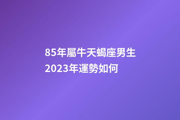 85年屬牛天蝎座男生2023年運勢如何-第1張-星座運勢-玄機派