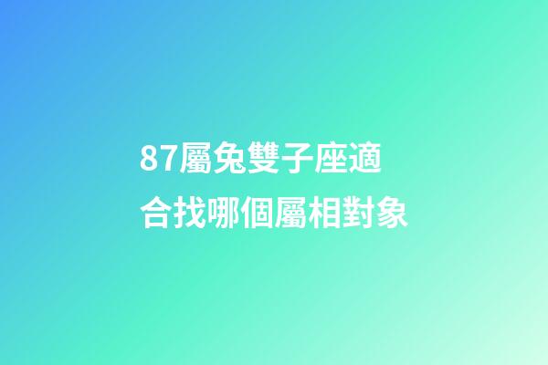 87屬兔雙子座適合找哪個屬相對象-第1張-星座運勢-玄機派