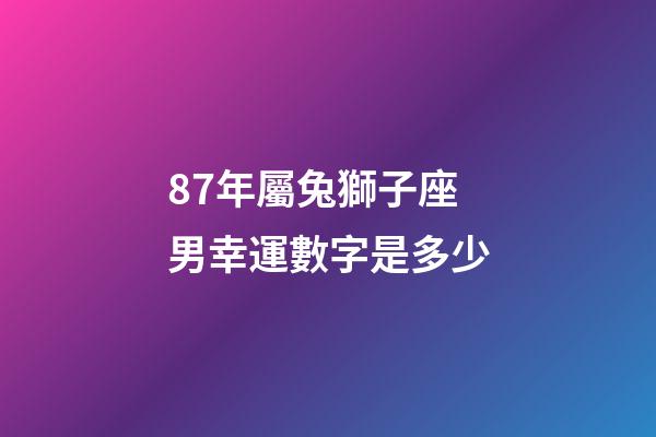 87年屬兔獅子座男幸運數字是多少-第1張-星座運勢-玄機派