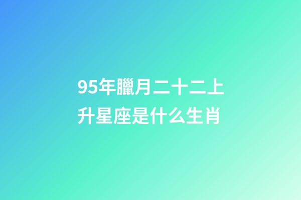 95年臘月二十二上升星座是什么生肖-第1張-星座運勢-玄機派