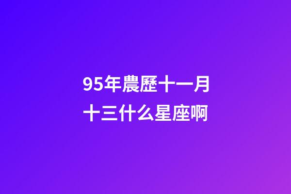 95年農歷十一月十三什么星座啊-第1張-星座運勢-玄機派