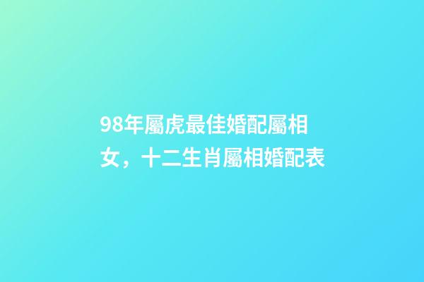 98年屬虎最佳婚配屬相女，十二生肖屬相婚配表(含具體年份)-第1張-觀點-玄機派