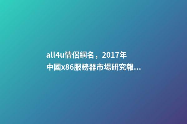 all4u情侶網名，2017年中國x86服務器市場研究報告-第1張-觀點-玄機派