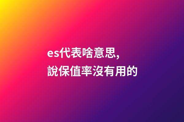 es代表啥意思,說保值率沒有用的-第1張-觀點-玄機派