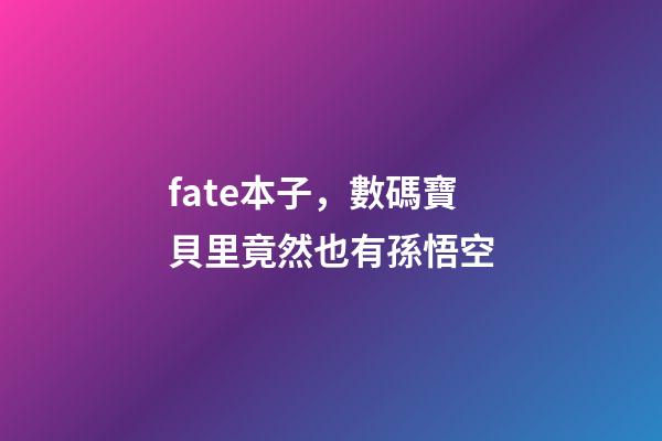 fate本子，數碼寶貝里竟然也有孫悟空-第1張-觀點-玄機派