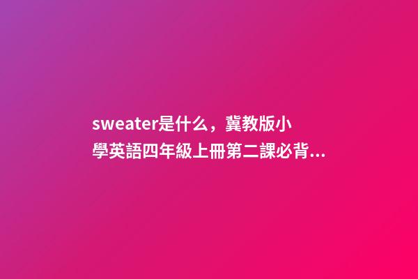 sweater是什么，冀教版小學英語四年級上冊第二課必背句子-第1張-觀點-玄機派