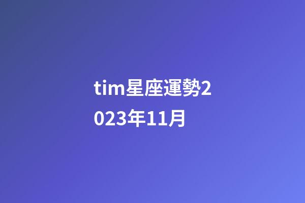 tim星座運勢2023年11月-第1張-星座運勢-玄機派