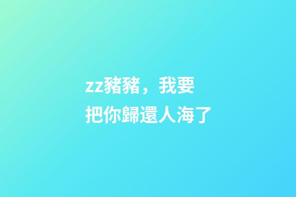 zz豬豬，我要把你歸還人海了-第1張-觀點-玄機派
