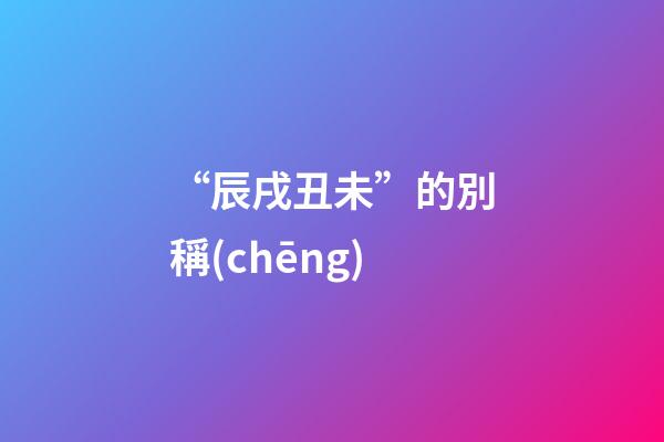 “辰戌丑未”的別稱(chēng)