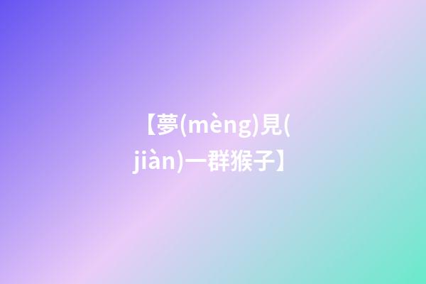 【夢(mèng)見(jiàn)一群猴子】